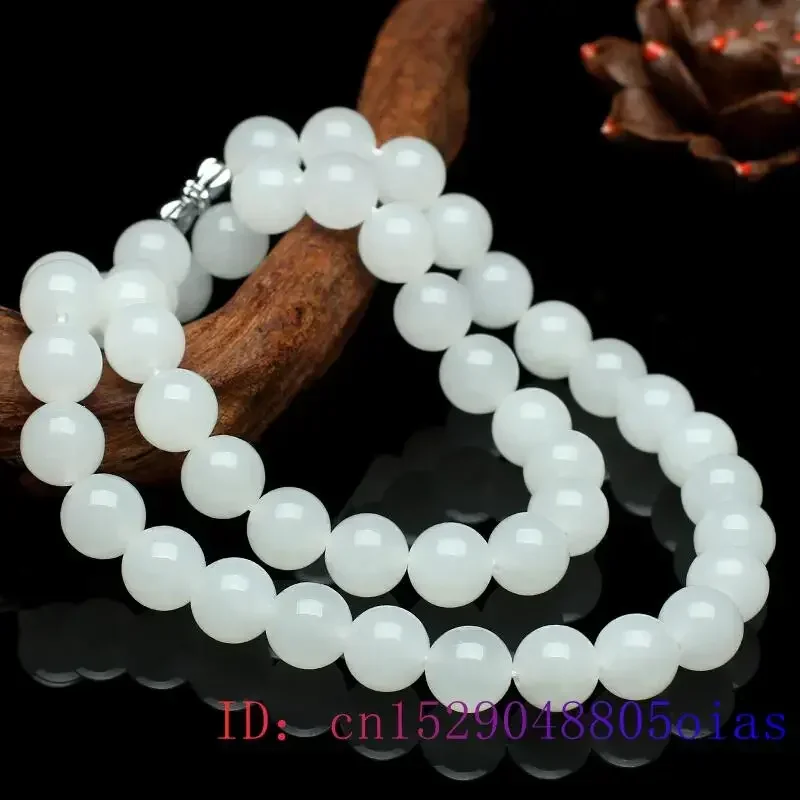Beading - 화이트 옥 페르시 목걸이 비즈 천연