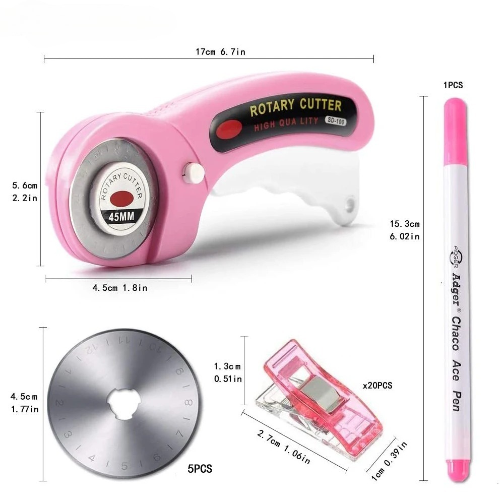 Rotary Cutter For Fabric 45Mm - 45mm 로터리 커터 세트 5 블레이드