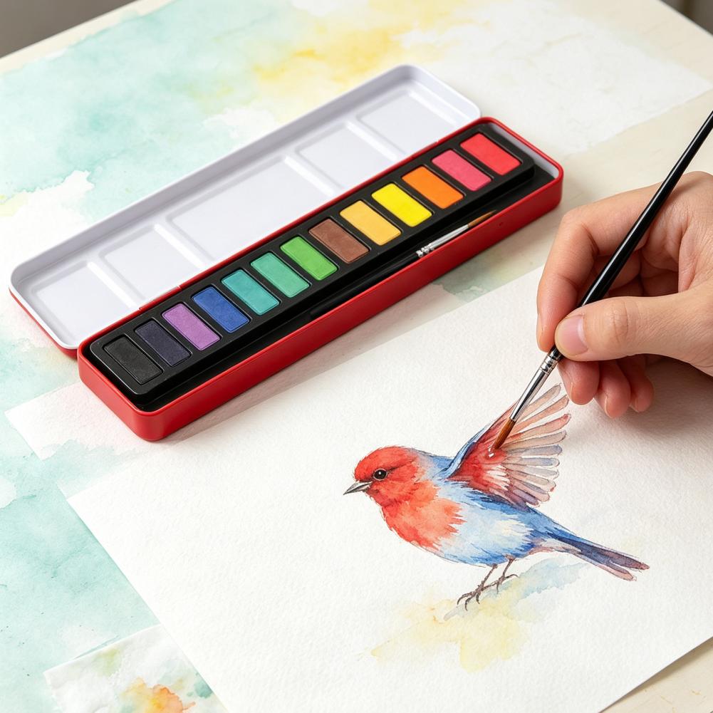 Watercolor Paint Set Solid Pigment - 휴대용 수채화 물감 세트 고체 구아슈