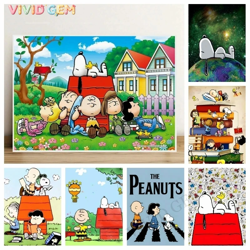 비비드 젬 2026 새로운 귀여운 스누피 만화 강아지  - 5D Diamond Painting Kit Full Drill 리뷰 및 가격