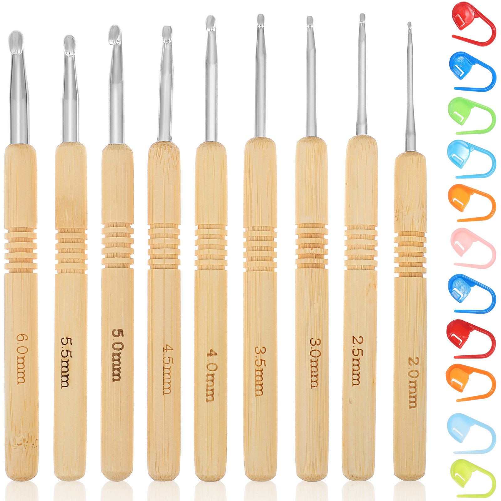 1세트 나무 코바늘 세트 다양한 크기(2.0mm-6.5 - Wooden Crochet Hooks Ergonomic Handle 리뷰 및 가격