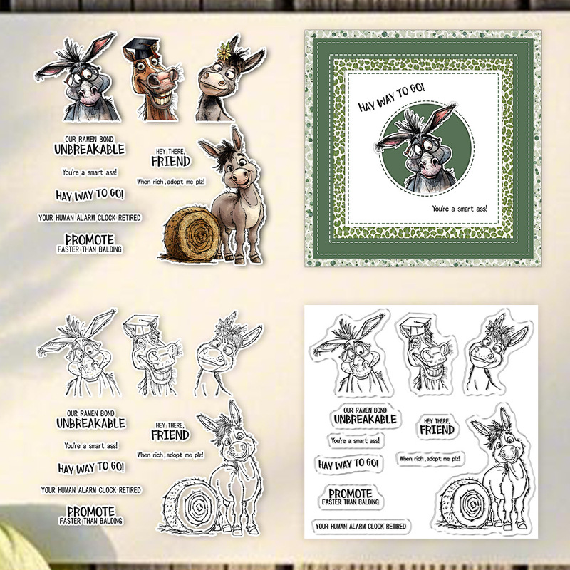 Suncraft 졸업 시즌 재미 있은 당나귀 클리어 스 - Clear Silicone Stamps For Card Making 리뷰 및 가격