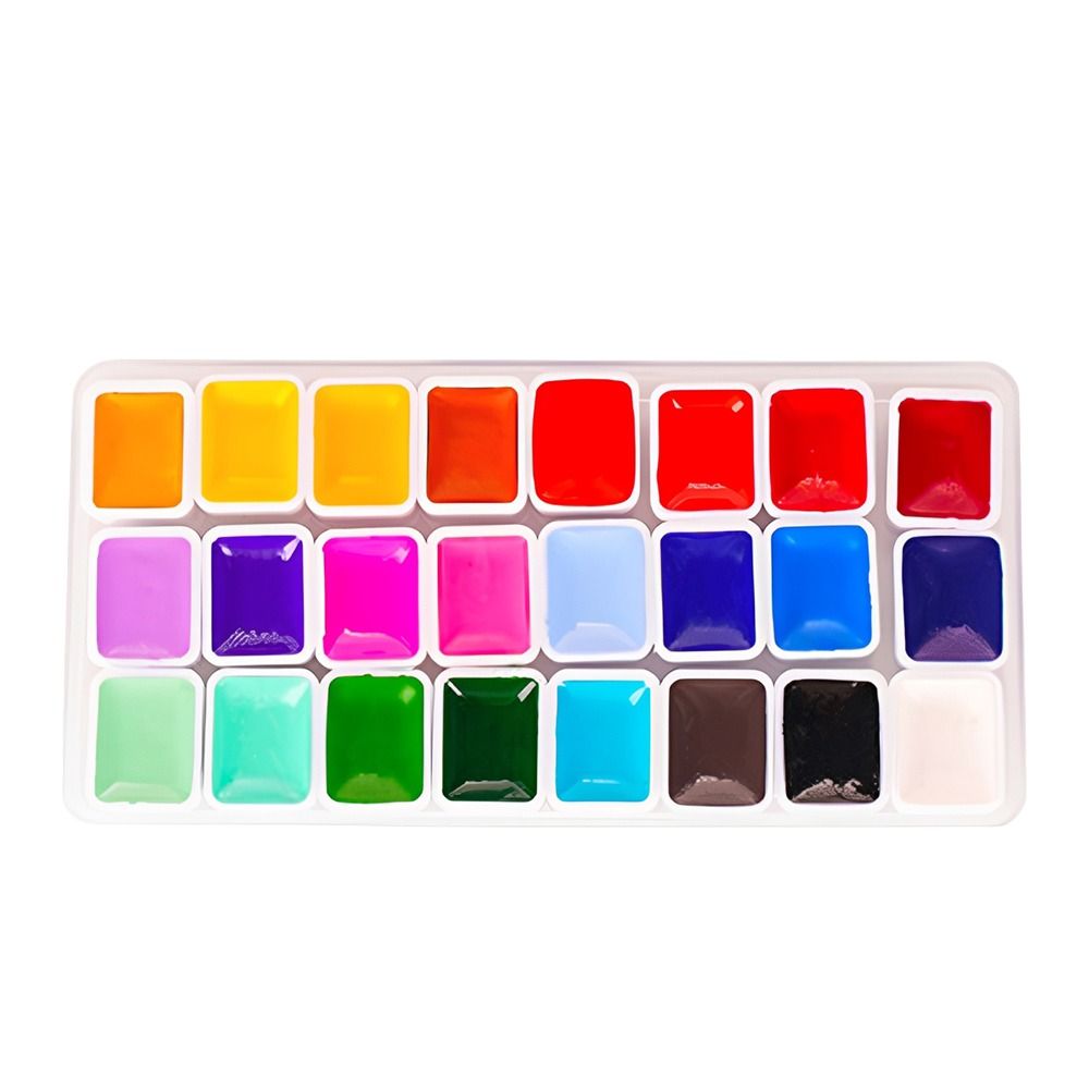 24색 수채화 물감 세트 플라스틱 1ml 각 색상 아쿠 - Watercolor Paint Set Solid Pigment 리뷰 및 가격