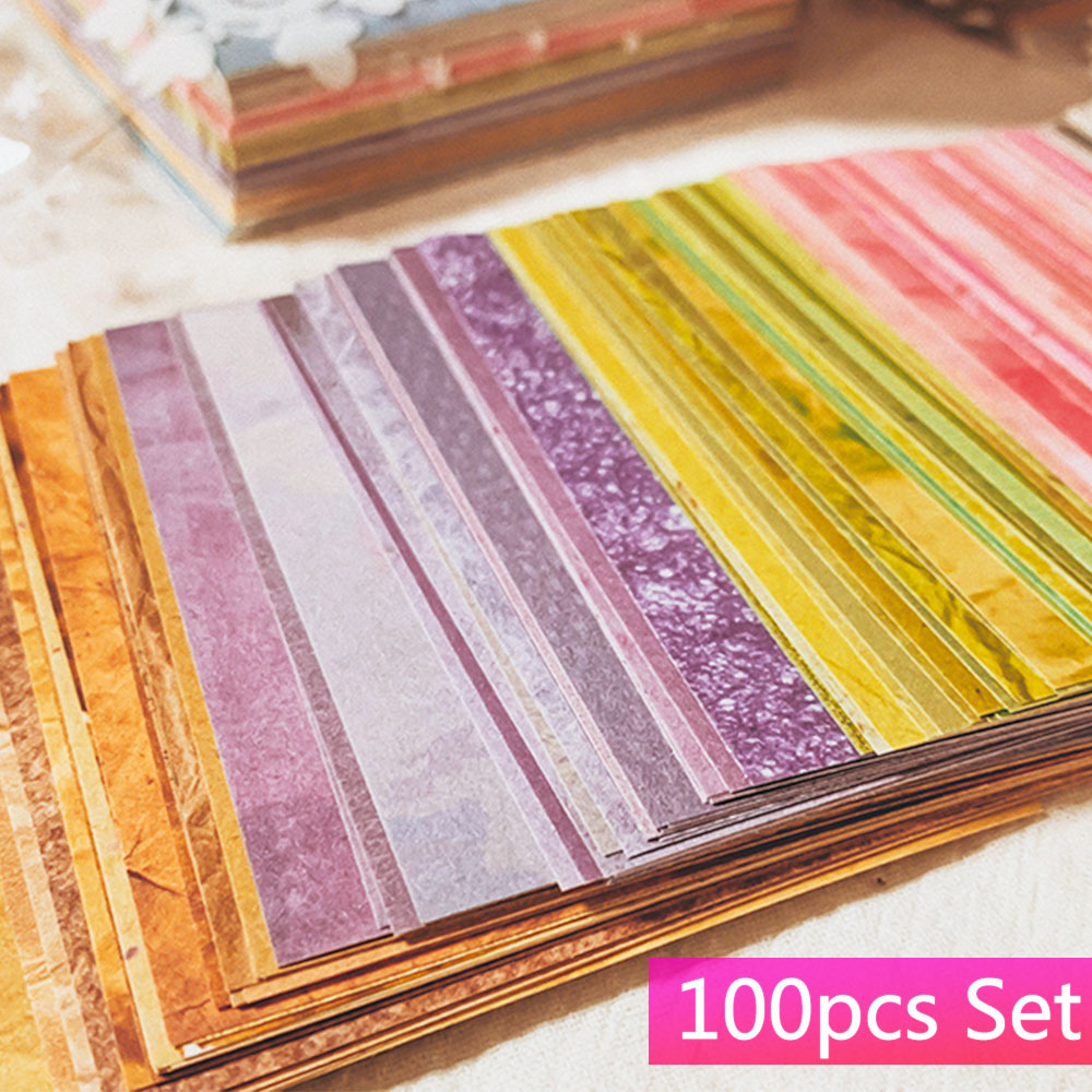 100 Pcs 다채로운 질감 배경 공예 종이 정크 저널 - Vintage Junk Journal Scrapbooking Paper 리뷰 및 가격