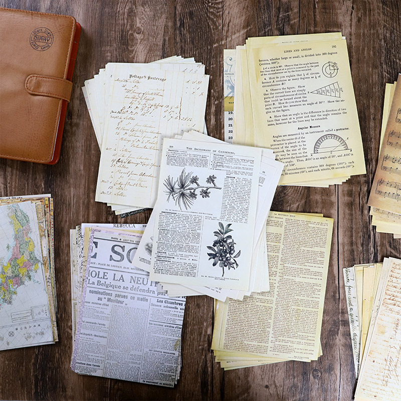 30 Pcs 오래 된지도 꽃 편지 음악 페이지 배경 자 - Vintage Junk Journal Scrapbooking Paper 리뷰 및 가격