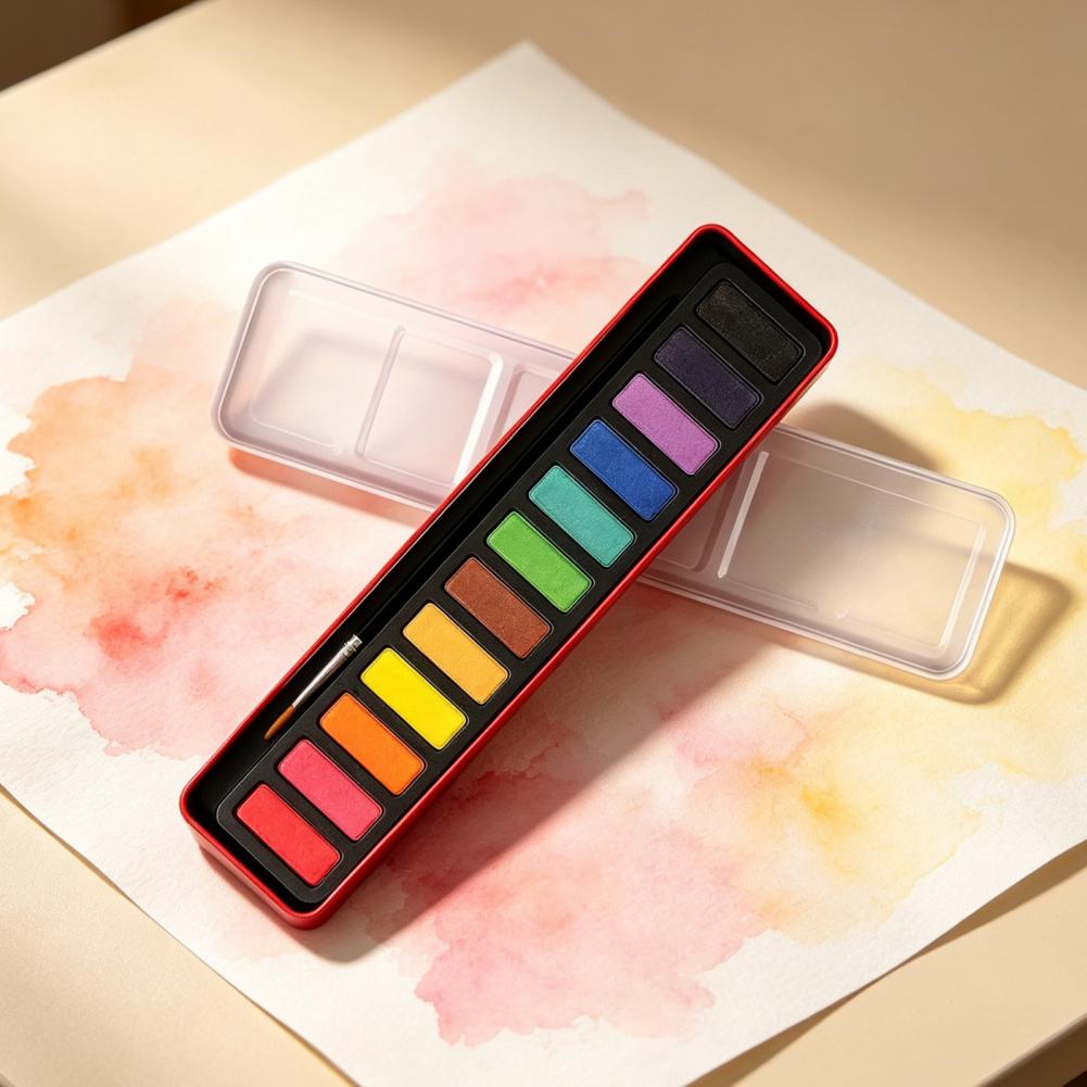 휴대용 수채화 물감 세트 고체 구아슈 안료 세척 가능한 - Watercolor Paint Set Solid Pigment 리뷰 및 가격