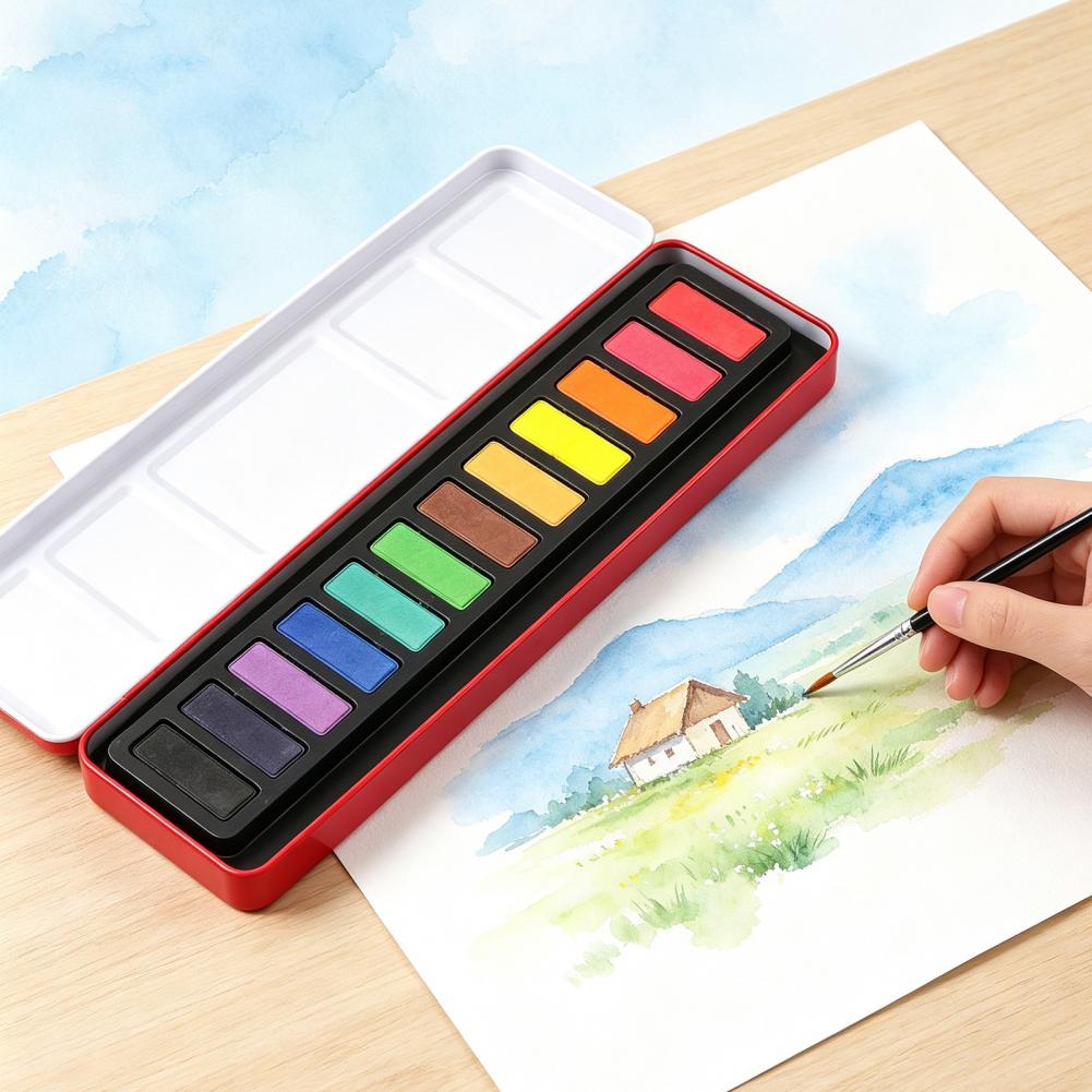 휴대용 수채화 물감 세트 고체 구아슈 안료 세척 가능한 - Watercolor Paint Set Solid Pigment 리뷰 및 가격