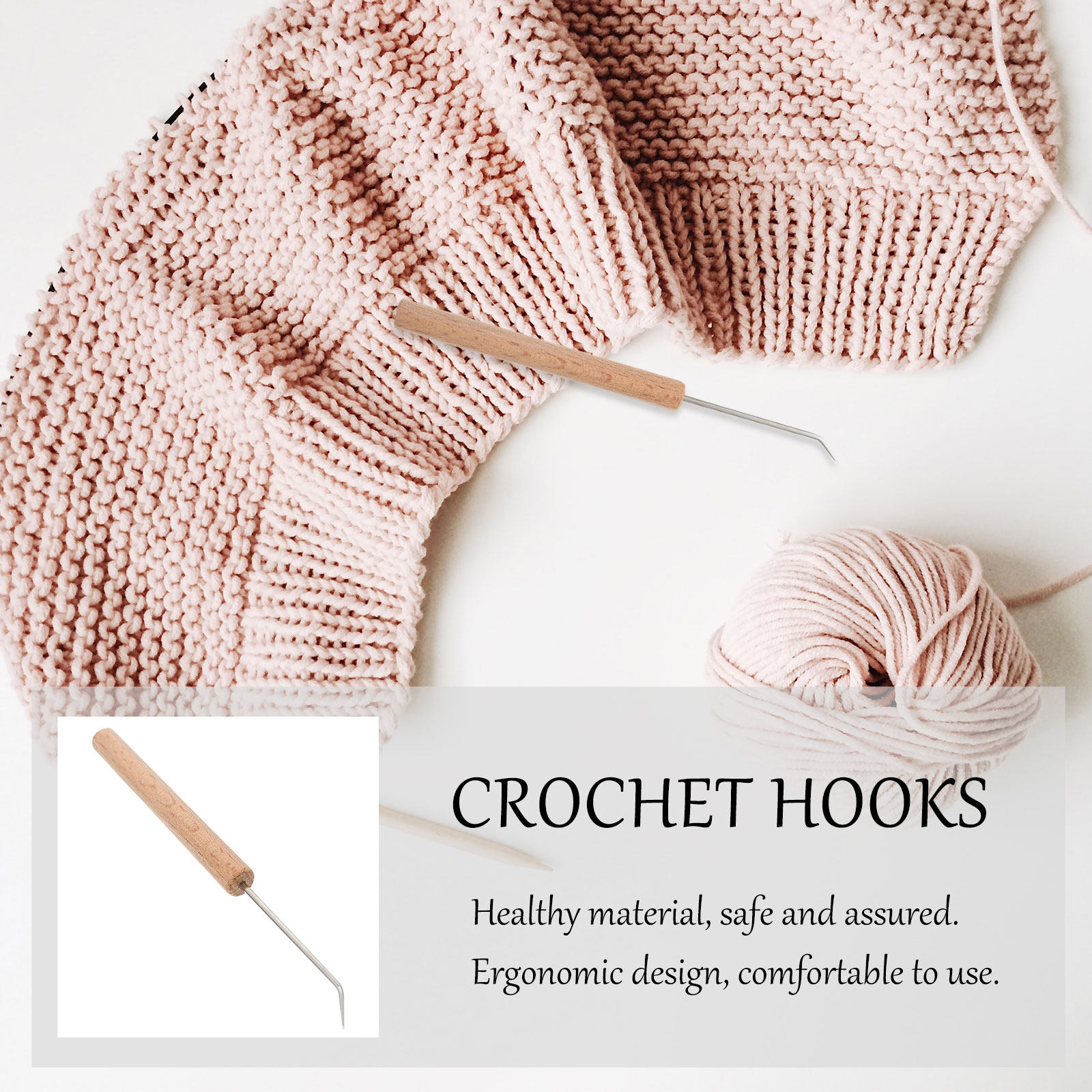 1개입 고급 나무 소재 코바늘 세트, 인체공학적 디자인 - Wooden Crochet Hooks Ergonomic Handle 리뷰 및 가격