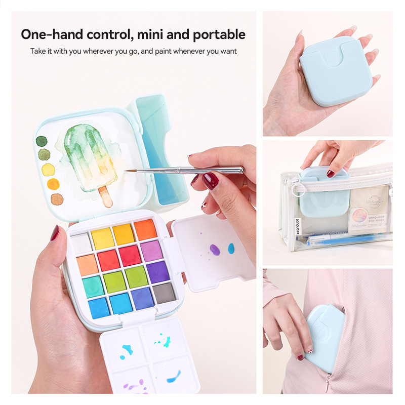 16색 랑구오 고체 수채화 물감 세트 휴대용 보관 가방 - Watercolor Paint Set Solid Pigment 리뷰 및 가격